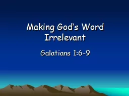 Making God’s Word Irrelevant