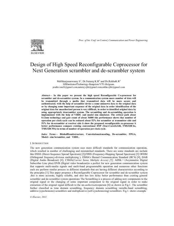 Design of High Speed Reconfigurable Coprocessor for Next Generation sc