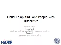 Cloud Computing and People with Disabilities