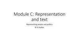 Module C: Representation and text