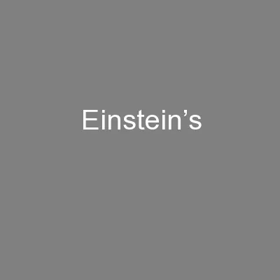 Einstein’s