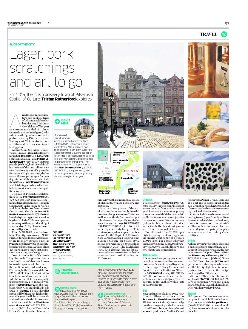 THE INDEPENDENT ON SUNDAY29 MARCH 2015SLICE OF THE CITY For 2015, the