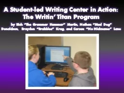 A Student-led Writing Center in Action:  The