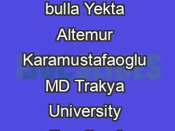 IJTCVS Karamustafaoglu     Lung cancer Lung cancer coincidentally found in the bulla Yekta