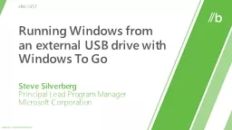 Running Windows from an external USB drive with Windows To