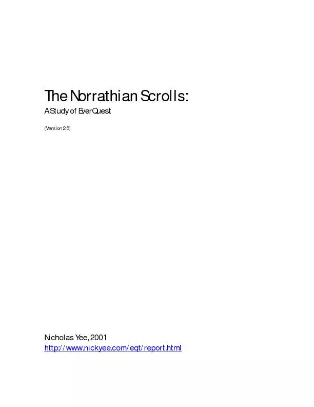 The Norrathian Scrolls: A Study of EverQuest   (Version 2.5)     Nicho