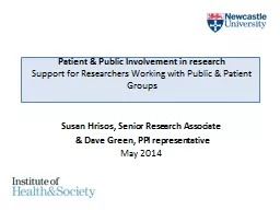 Patient & Public Involvement in research
