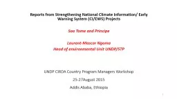 UNDP CIRDA Country Program Managers Workshop