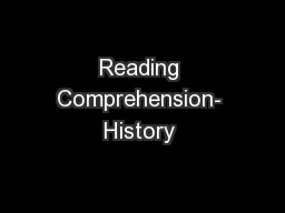 Reading Comprehension- History 