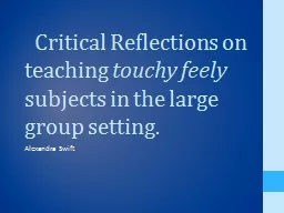 Critical Reflections on teaching