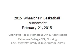 2015 Wheelchair Basketball Tournament