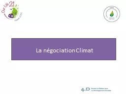 La négociation Climat