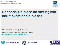 Responsible place marketing can make sustainable places?