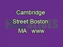 Cambridge Street Boston MA   www