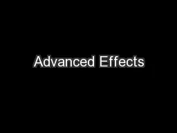 Advanced Effects