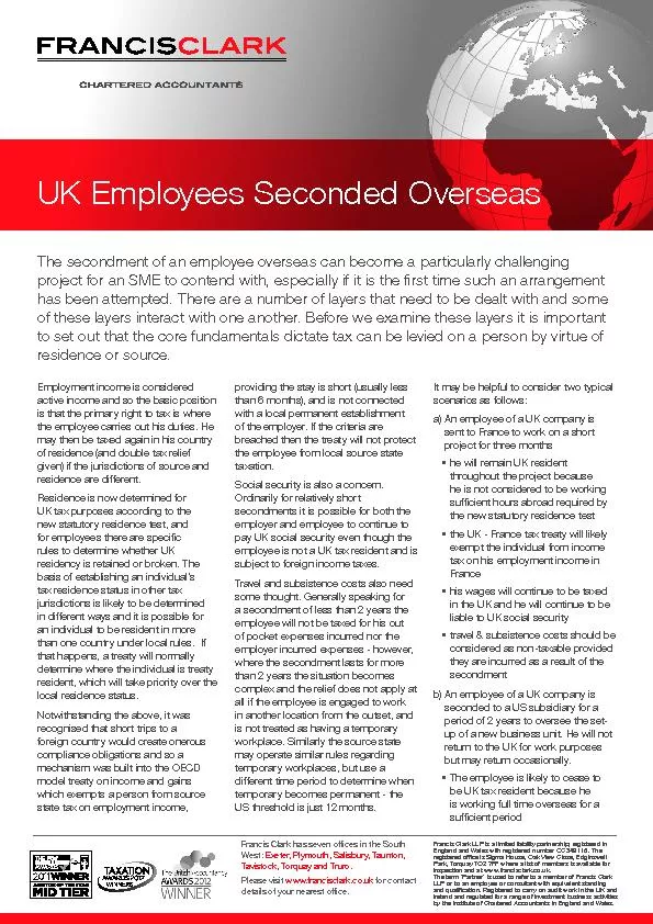 UK Employees Seconded Overseas