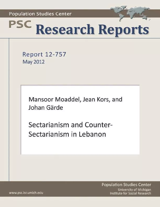 Sectarianism and CounterSectarianism in Lebanon