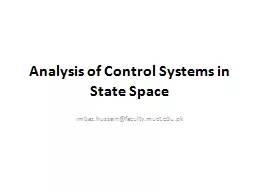 Analysis of Control Systems in State Space