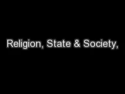 Religion, State & Society,