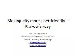 Making city more user friendly – Krakow