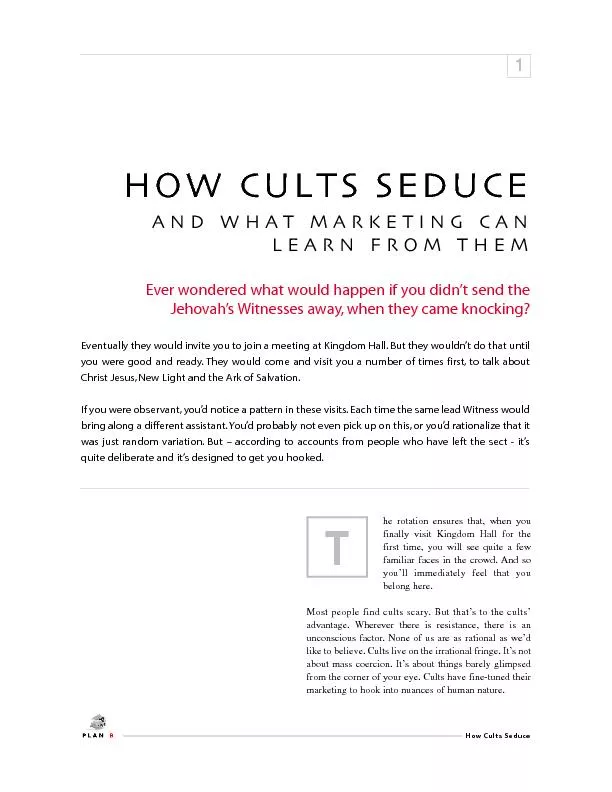 How Cults Seduce