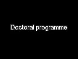 Doctoral programme