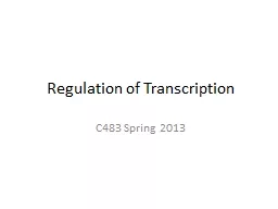 Regulation of Transcription