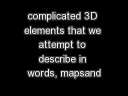 complicated 3D elements that we attempt to describe in words, mapsand