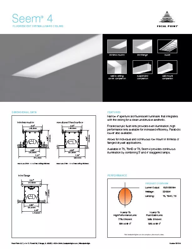 FLUORESCENT DRYWALL/HARD CEILINGFEATURESDIMENSIONAL DATA