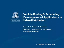 Vehicle Routing & Scheduling: Developments & Applic