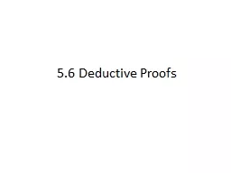 5.6 Deductive Proofs