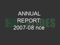 ANNUAL REPORT: 2007-08 nce & Technology,  Sector-18, Nr. Police Bhavan