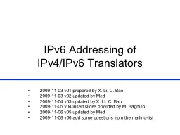 IPv6 Addressing of