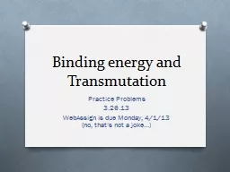 Binding energy and Transmutation
