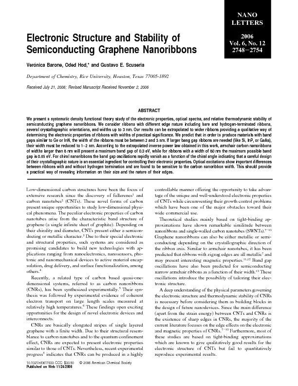 ElectronicStructureandStabilityofSemiconductingGrapheneNanoribbons