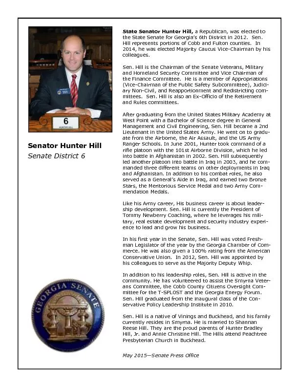 State Senator Hunter Hill,