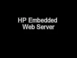 HP Embedded Web Server