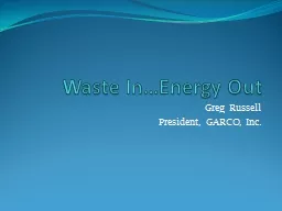 Waste In…Energy Out
