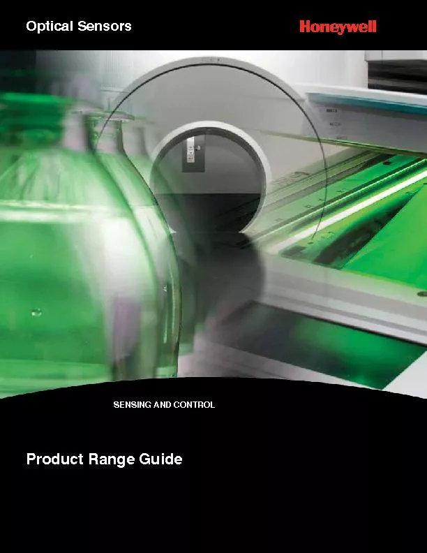 Product Range GuideSENSING AND CONTROLOptical Sensors