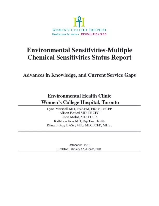 EnvironmentalSensitivities-MultipleChemicalSensitivitiesStatusReportAd