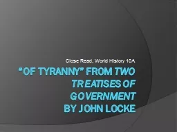 “Of Tyranny” from