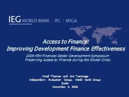 Access to Finance: