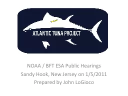 NOAA / BFT ESA Public Hearings