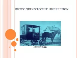 Responding to the Depression