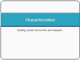 Reading Journal Instructions and Examples