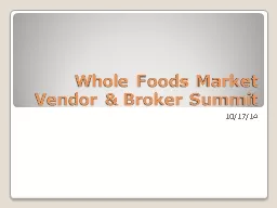 Whole Foods Market Vendor & Broker Summit
