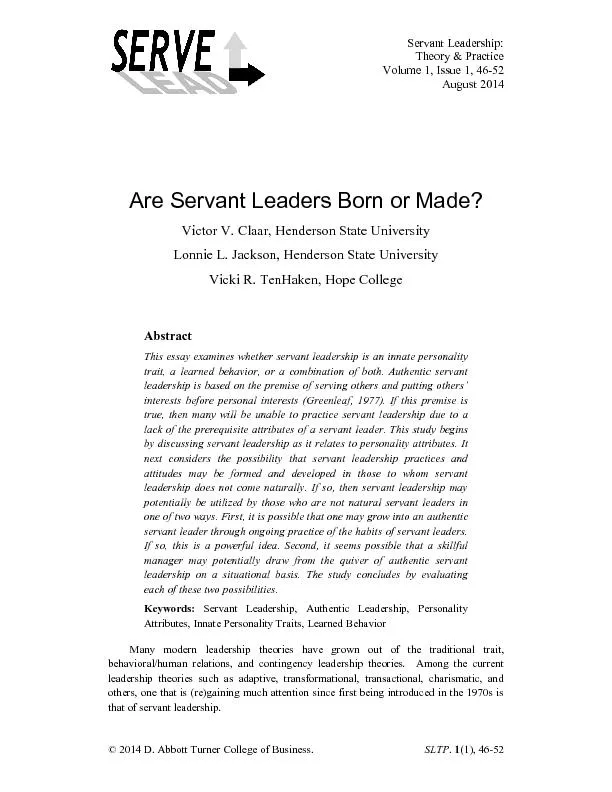Servant Leadership: