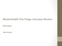 Mental Health Tele-Triage  Literature Review