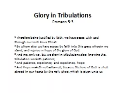 Glory in Tribulations