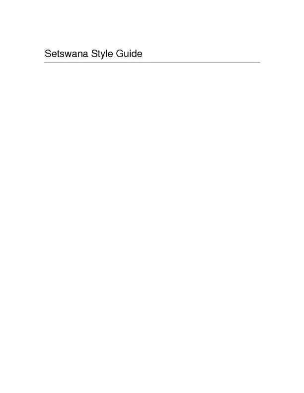 Setswana Style Guide